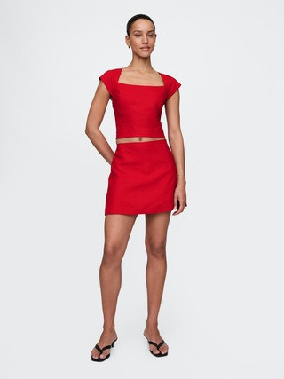 Linen-Blend Mini Skort | Gap (CA)