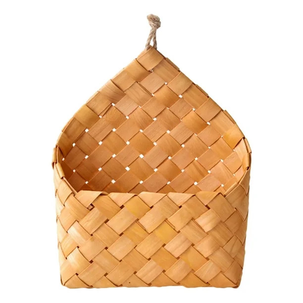 Hanging Woven Wall Basket with Handles, Small Wall Mounted Farmhouse Baskets, Bathroom Wall Stora... | Walmart (US)