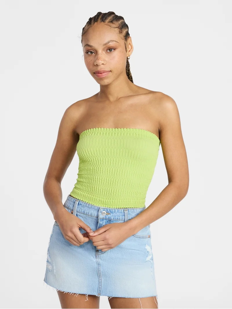 No Boundaries Seamless Textured Tube Top, Women's XXS-XXL | Walmart (US)