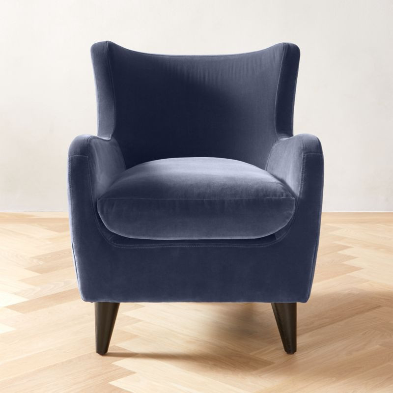Amber Blue Velvet Chair + Reviews | CB2 | CB2