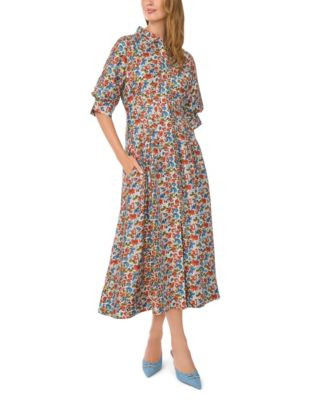 Vince Camuto Women's Button-Front Collared Shirt Dress - Denim Navy | Macy's