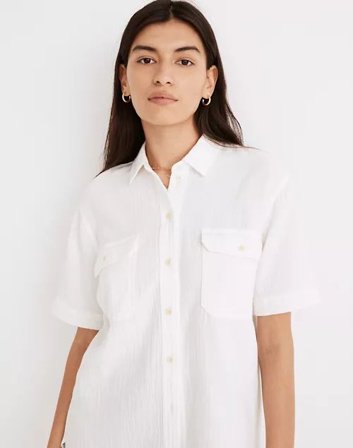 Lightspun Short-Sleeve Flap-Pocket Shirt | Madewell