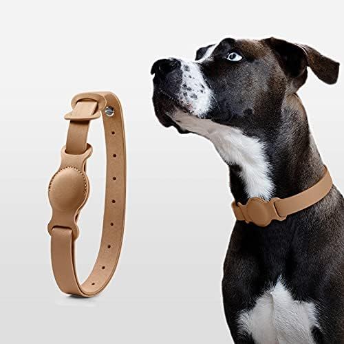 Leather pet Collar Integrated with Apple AirTag Tracker case Holder for Dog/cat Personalized Accesso | Amazon (US)