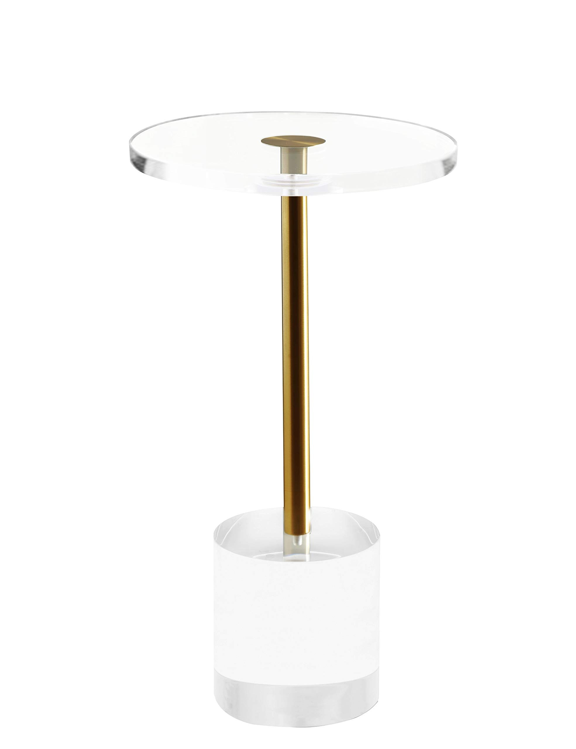Clear Acrylic End Table,Side Table,Brushed Brass Metal,Round,for Office, Living Room and Bedroom,... | Amazon (US)