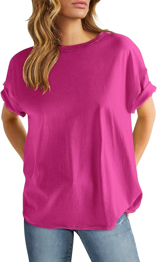 ANRABESS Women's Oversized Casual Loose Fit Short Sleeve Crewneck Summer Trendy Boxy T-Shirts Top... | Amazon (US)