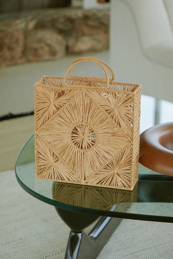 Ideal Getaway Tan Structured Woven Straw Handbag | Lulus (US)