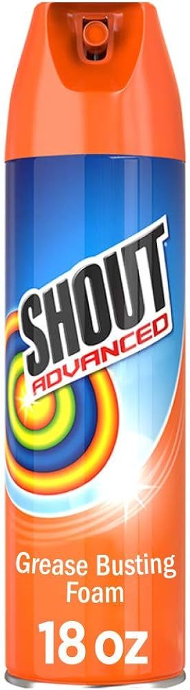 Shout Advanced Foaming Grease and Oil Stain Remover for Clothes, 18 oz, Red | Amazon (US)