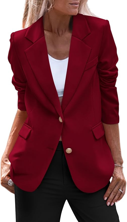 PRETTYGARDEN Women's 2024 Fall Business Casual Blazers Long Sleeve Notch Lapel Trendy Work Office... | Amazon (US)