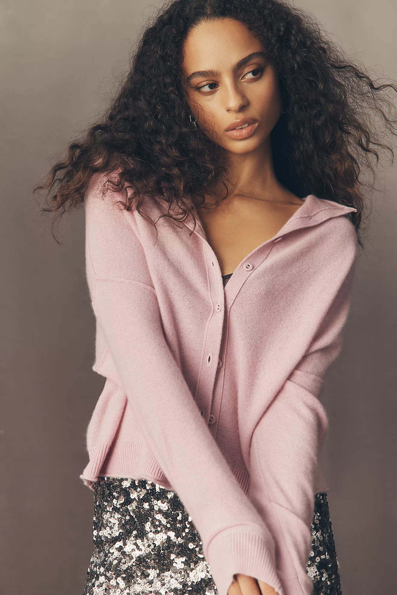 The Alani Cashmere Mock-Neck Cardigan Sweater by Pilcro | Anthropologie (US)