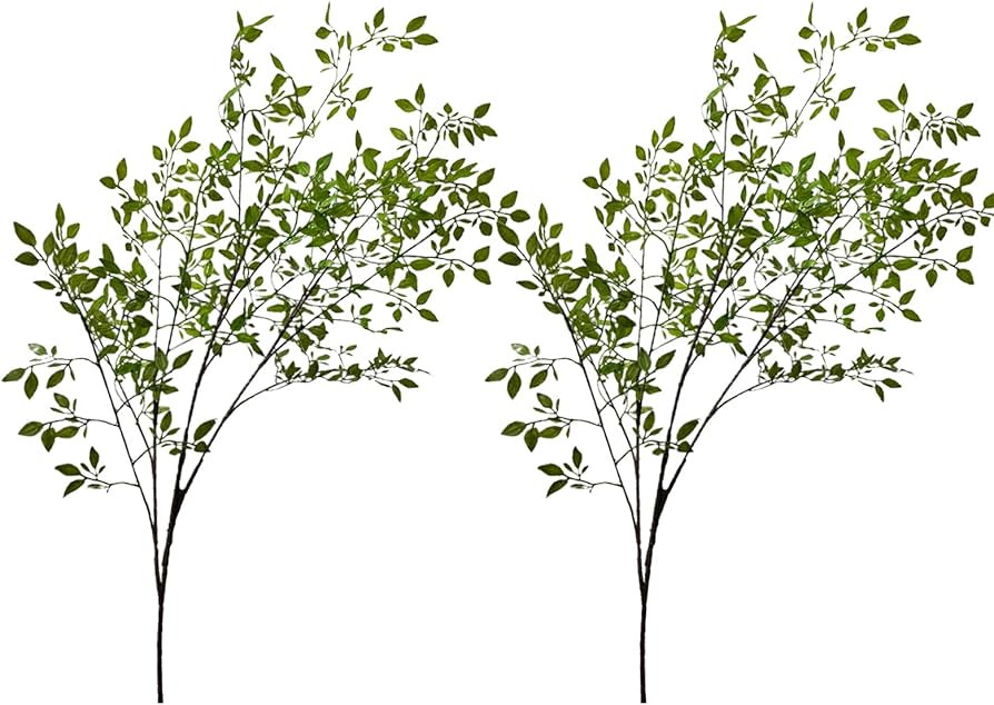 ASSR 43.3inches Artificial Eucalyptus Branches Set of 2,Faux Ficus Twig Home Office Decoration,Ar... | Amazon (US)