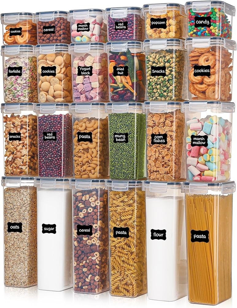 Vtopmart Airtight Food Storage Containers with Lids, 24 pcs Plastic Kitchen and Pantry Organizati... | Amazon (US)