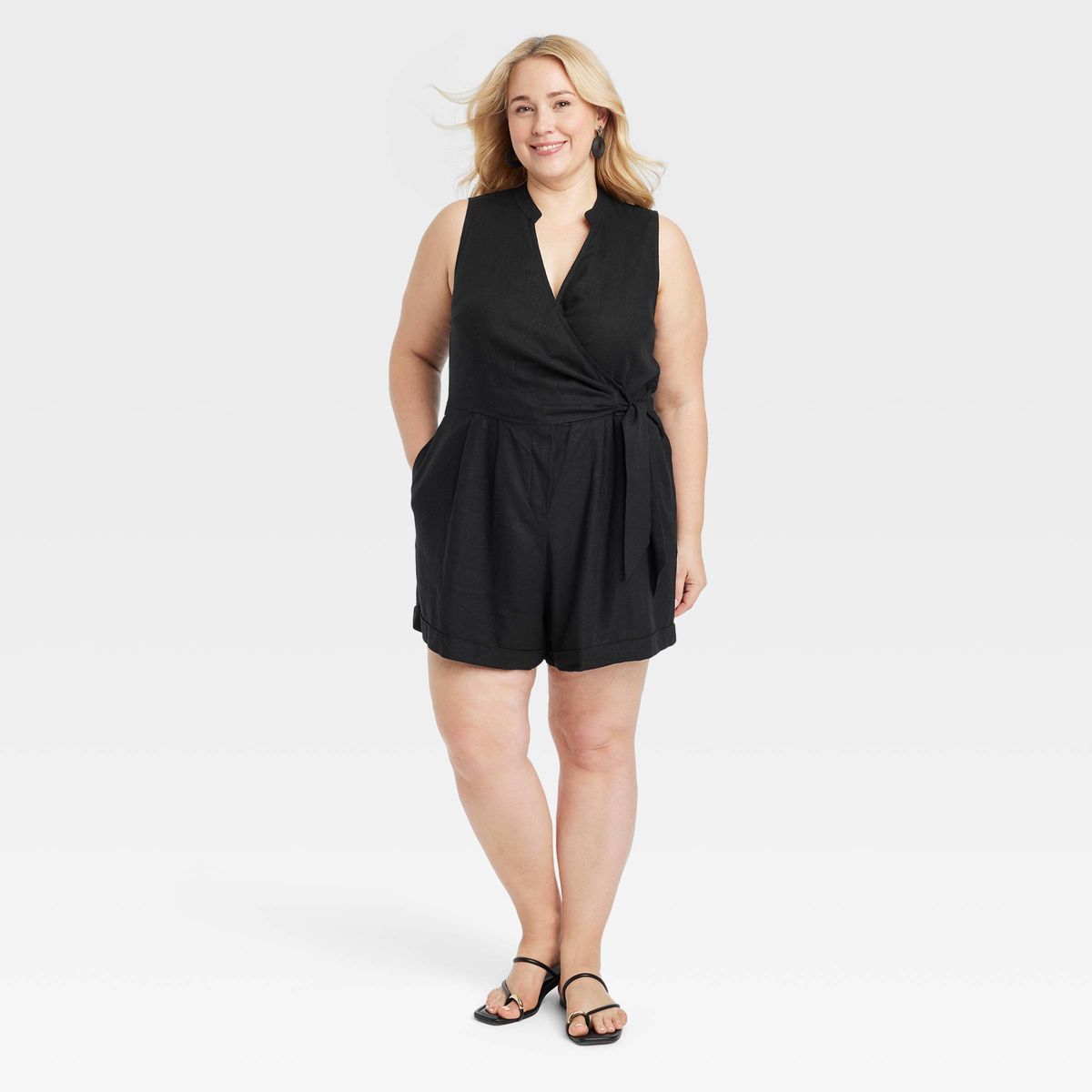 Women's Linen Mini Jumpsuit - A New Day™ | Target