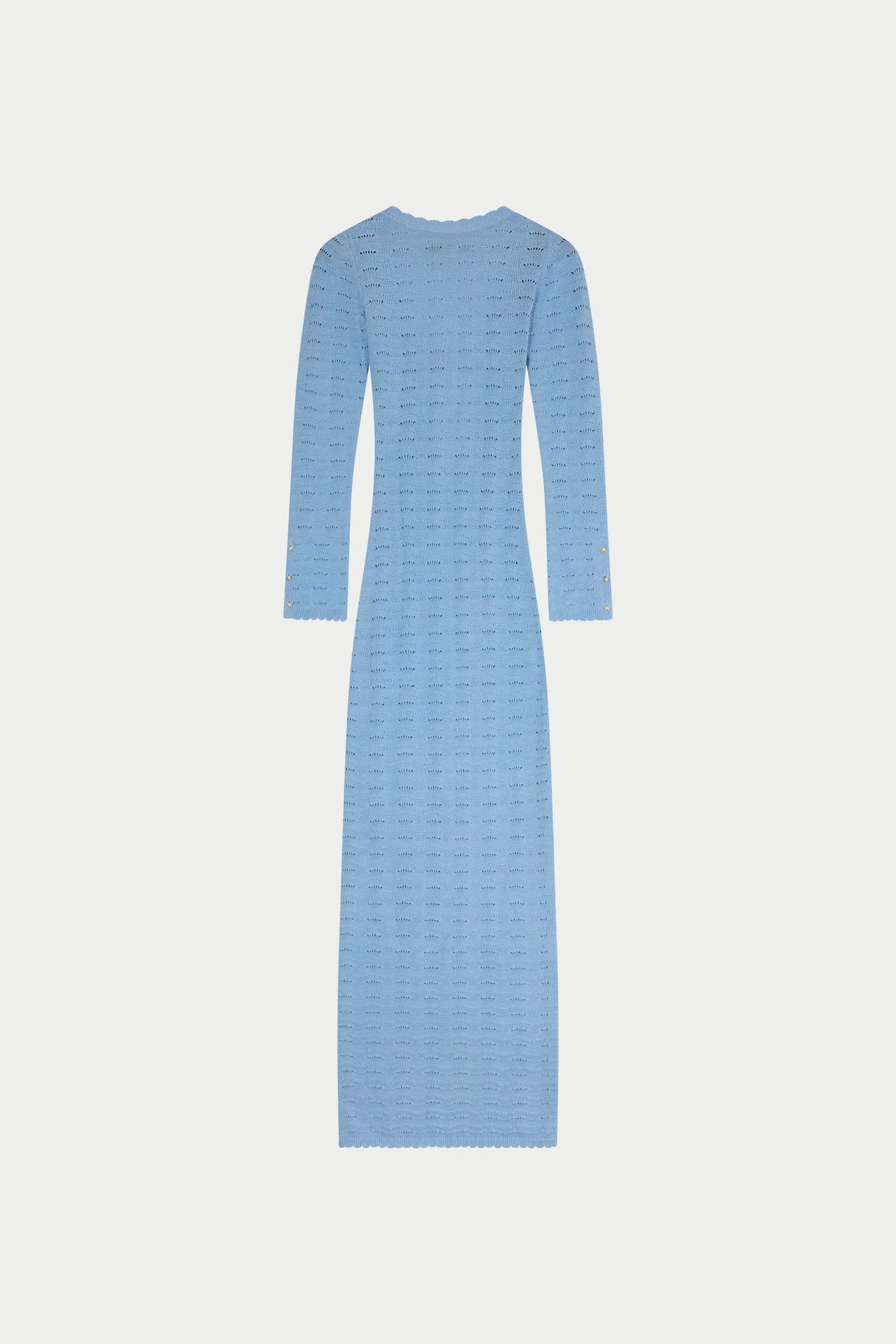 CROCHET KNIT TWO WAY MAXI DRESS - POWDER BLUE | The Couture Club
