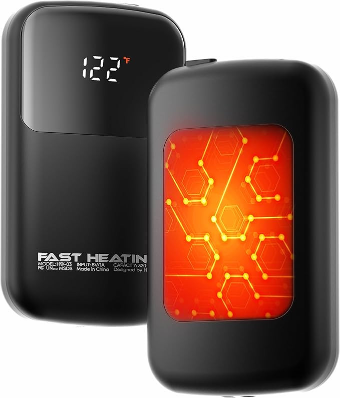 Hand Warmers Rechargeable 2 Pack with Gift Box, Portable Electric Hand Warmer with LED Display Ba... | Amazon (US)