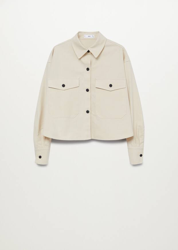 Baumwoll-Overshirt in Cropped-Länge | MANGO (DE)