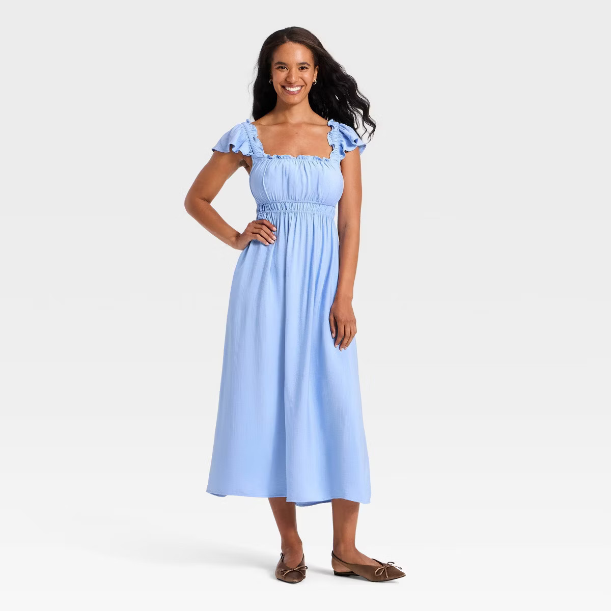 Women's Modern Gauze Femme Ruched Maxi Dress - A New Day™ | Target