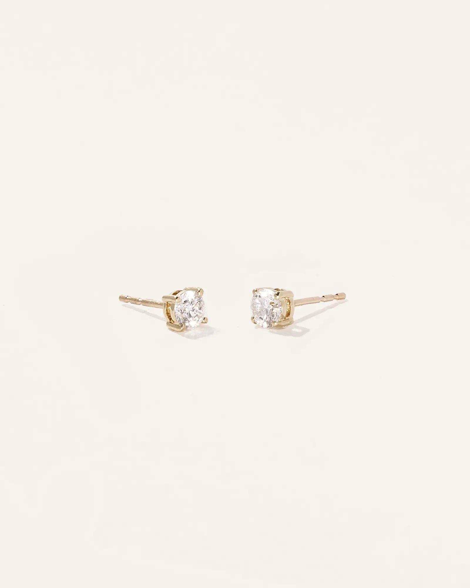 14K Gold Lab Grown Diamond Four-Prong Solitaire Studs | Quince