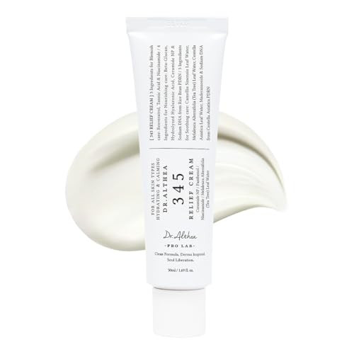 Dr.Althea 345 Relief Cream | Moisturizer for Soothing Recovery and Blemish Care with Tea Tree Leaf Water & Niacinamide | Korean Vegan Skin Care for All Skin Types, 1.69 Fl Oz (Ver.2 - Pack of 1) | Amazon (US)