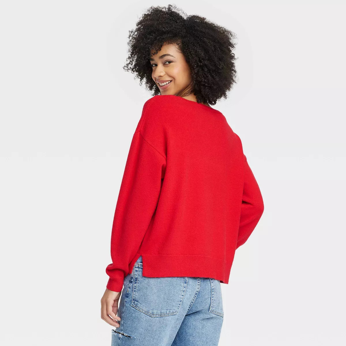 Women's Amour Graphic Sweater - Red | Target