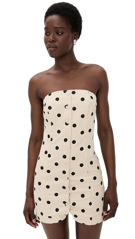 endless rose Women's Polka Dot Linen Strapless Dress | Amazon (US)