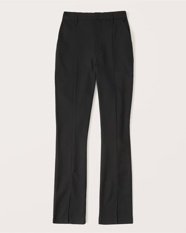 Black Split-Hem Pants | Abercrombie & Fitch (US)