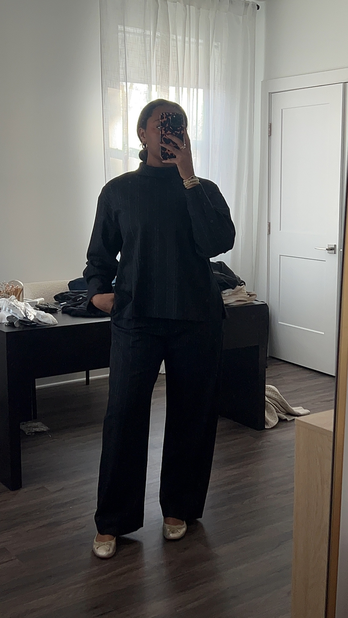 clean classy corporate outfit: matching wool set + gold flats + gold jewelry 

#LTKStyleTip #LTKSeasonal #LTKWorkwear