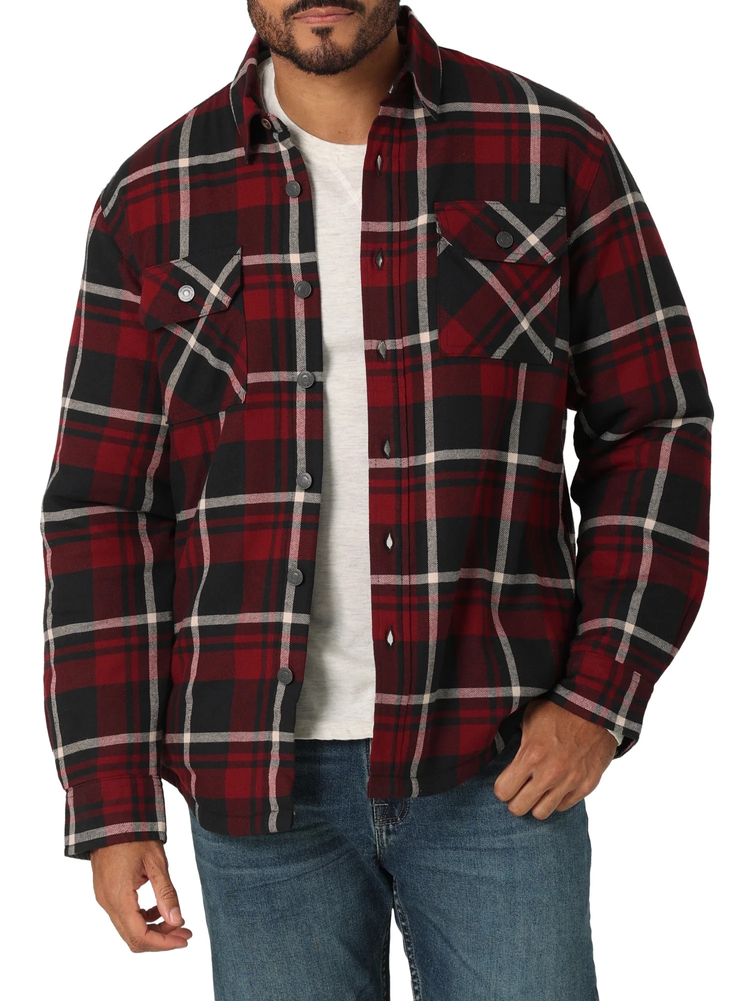 Wrangler Men's Long Sleeve Heavyweight Shirt | Walmart (US)