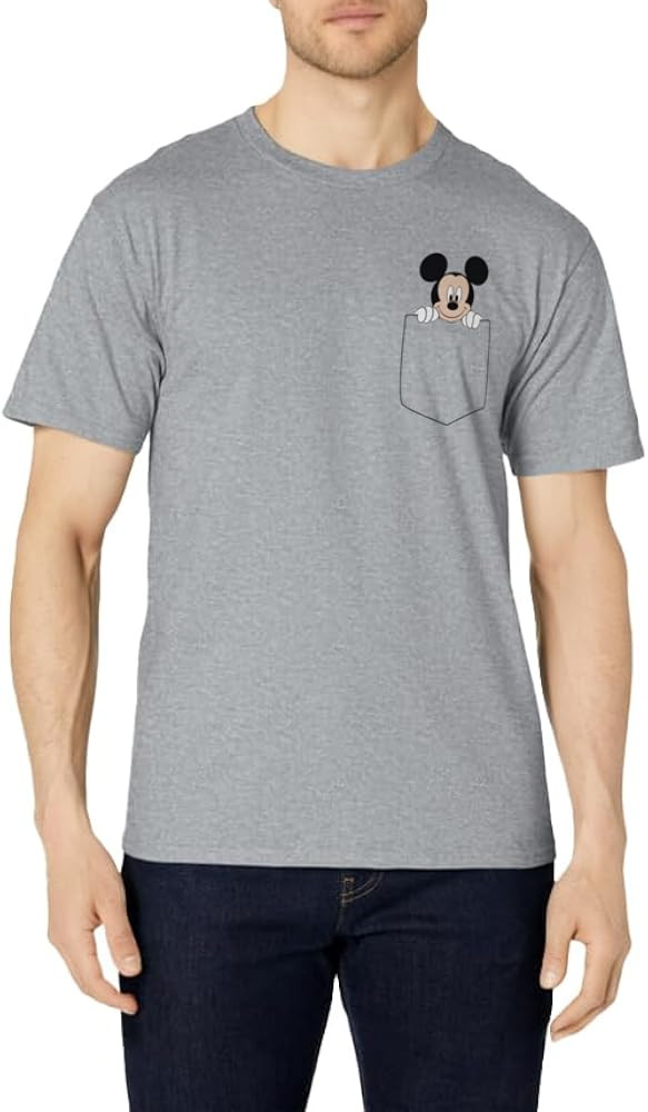 Disney Adult Classic Fit Mickey Mouse T-Shirt - Blue Cotton Crew Neck, ODNY-2045 | Amazon (US)