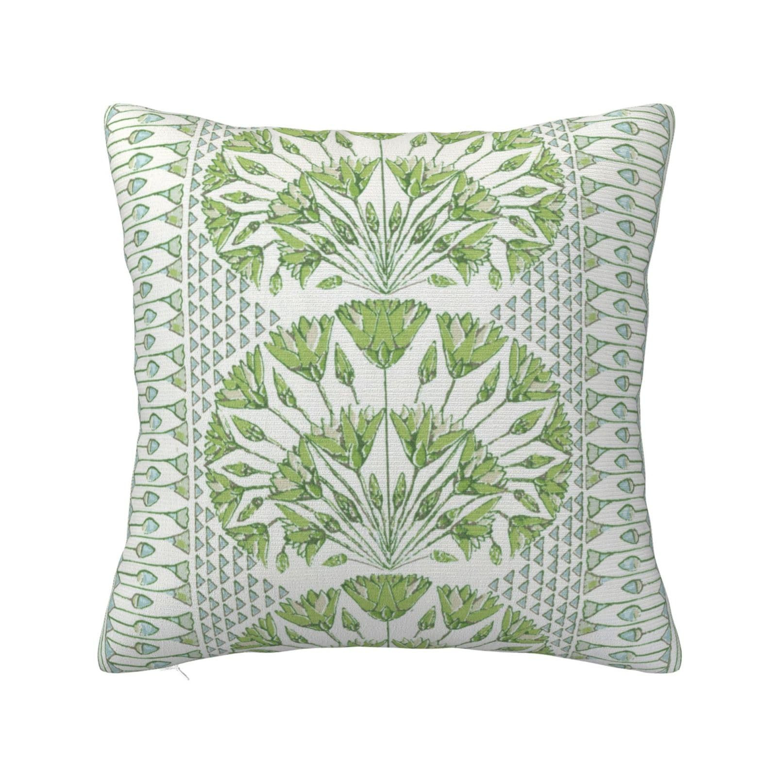 French Green Pattern Throw Pillow Covers 24 x 24 Inch, Farmhouse Decorative Pillowcase, Square Fl... | Amazon (US)