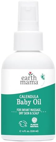 Earth Mama Calendula Baby Oil | Massage Oil for Newborn Skin Care, Dry Skin & Scalp Moisturizer, ... | Amazon (US)