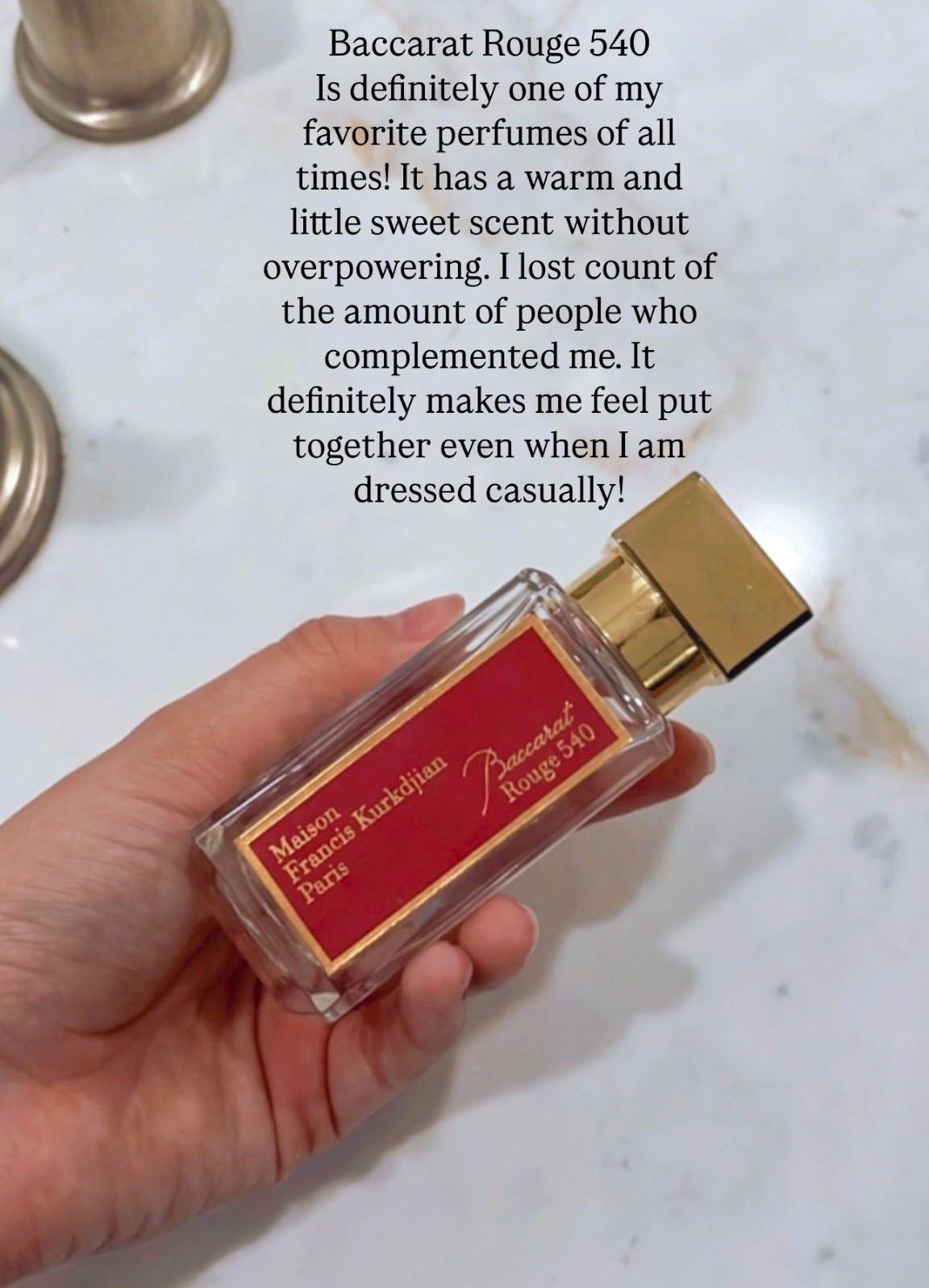 Baccarat Rouge 540 
Is definitely one of my favorite perfumes of all times! It has a warm and little sweet scent without overpowering. I lost count of the amount of people who complemented me. It definitely makes me feel put together even when I am dressed casually!




#LTKBeauty #LTKU #LTKOver40