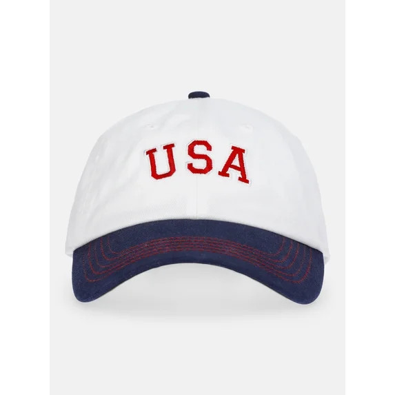 Time and Tru Women's USA Embroidered Baseball Hat, White | Walmart (US)