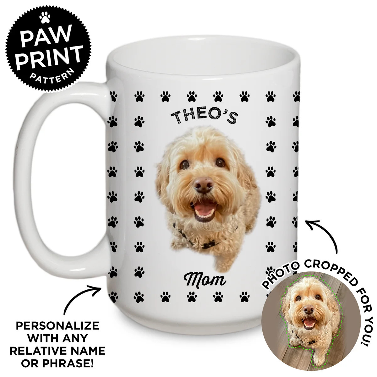 Personalized Paw Print Mug | Type League Press