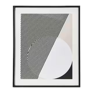 Abstract Deco Black Wood Framed Abstract Art Print 30 in. x 25 in. . | The Home Depot