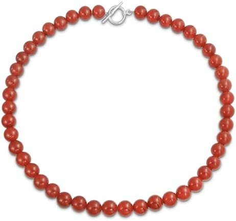 Plain Simple Smooth Western Jewelry Classic Red Carnelian Round 10MM Bead Strand Collarbone Neckl... | Amazon (CA)