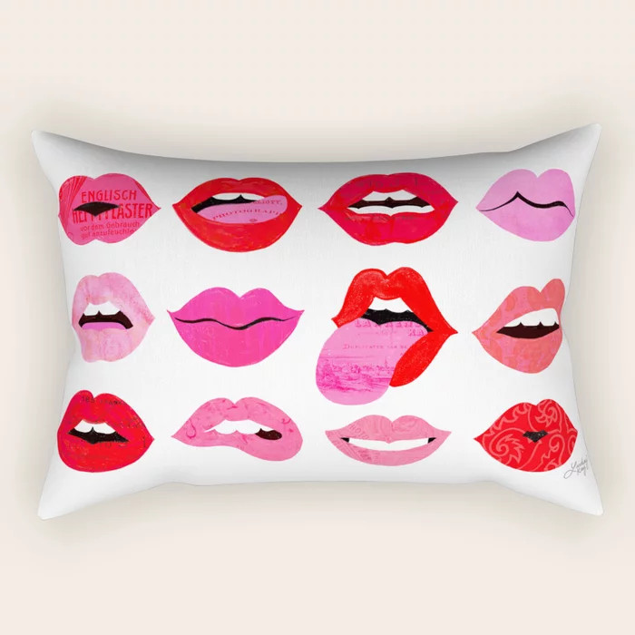Lips of Love Rectangular Pillow by Lindsey Kay Co | Society6