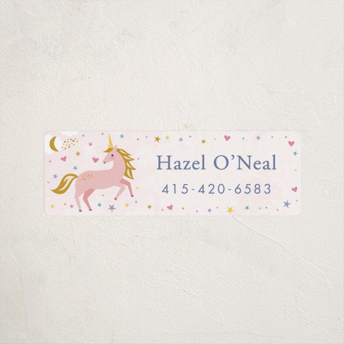 "magical unicorns" - Customizable Custom Name Labels in Pink by Karidy Walker. | Minted