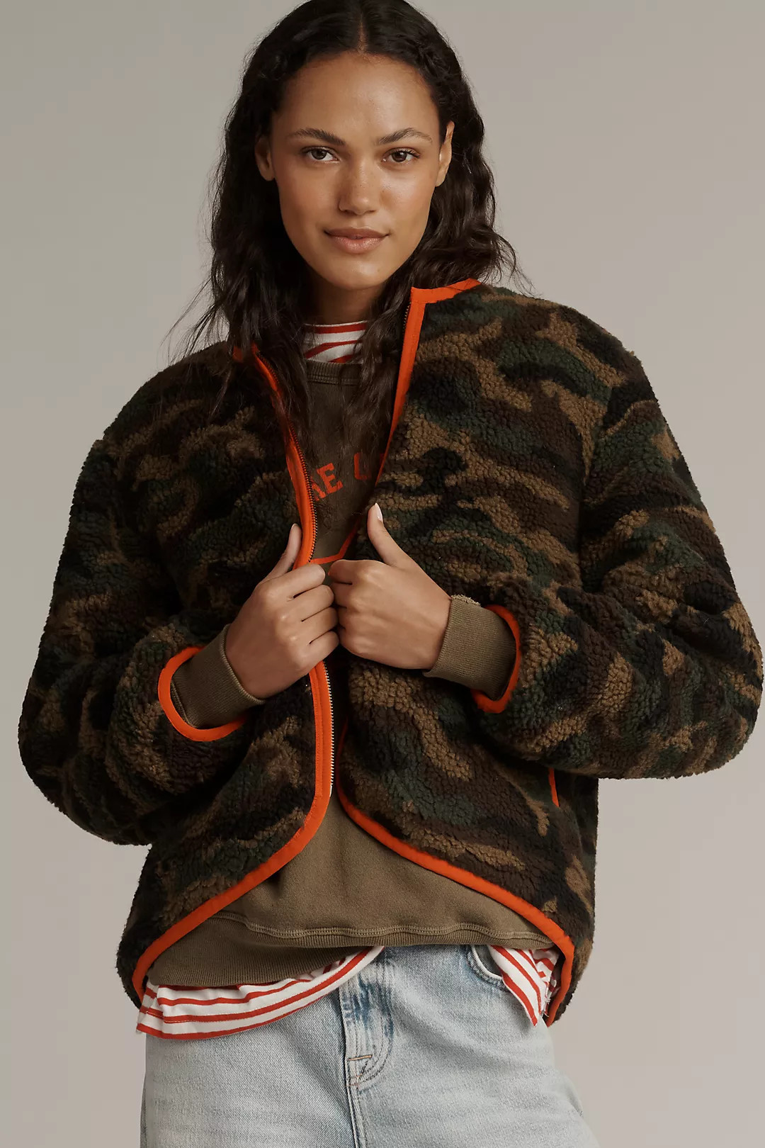 THE GREAT. Reversible Plush Bomber Jacket | Anthropologie (US)