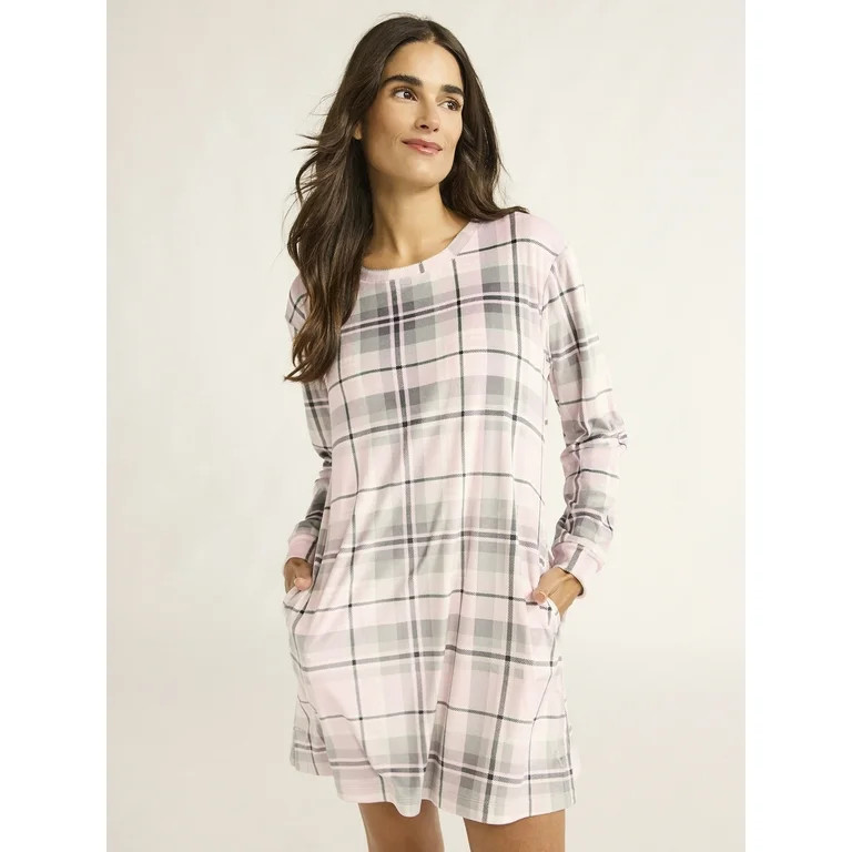 Joyspun Women's Velour Sleepshirt with Fuzzy Socks Set, 2-Piece, Sizes XS-4X | Walmart (US)