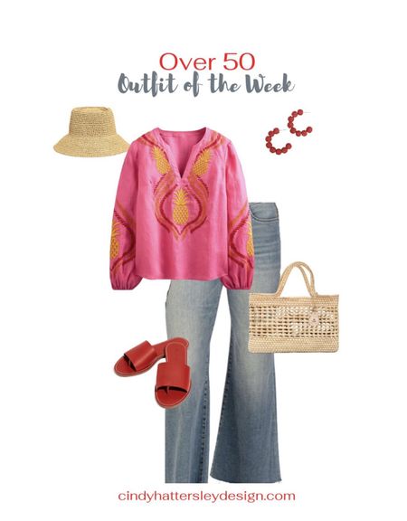 Casual Embroidered Top with jeans and straw bag and hat
#casualoutfit #summerjeans #strawbag 

#LTKFestival #LTKStyleTip #LTKSeasonal