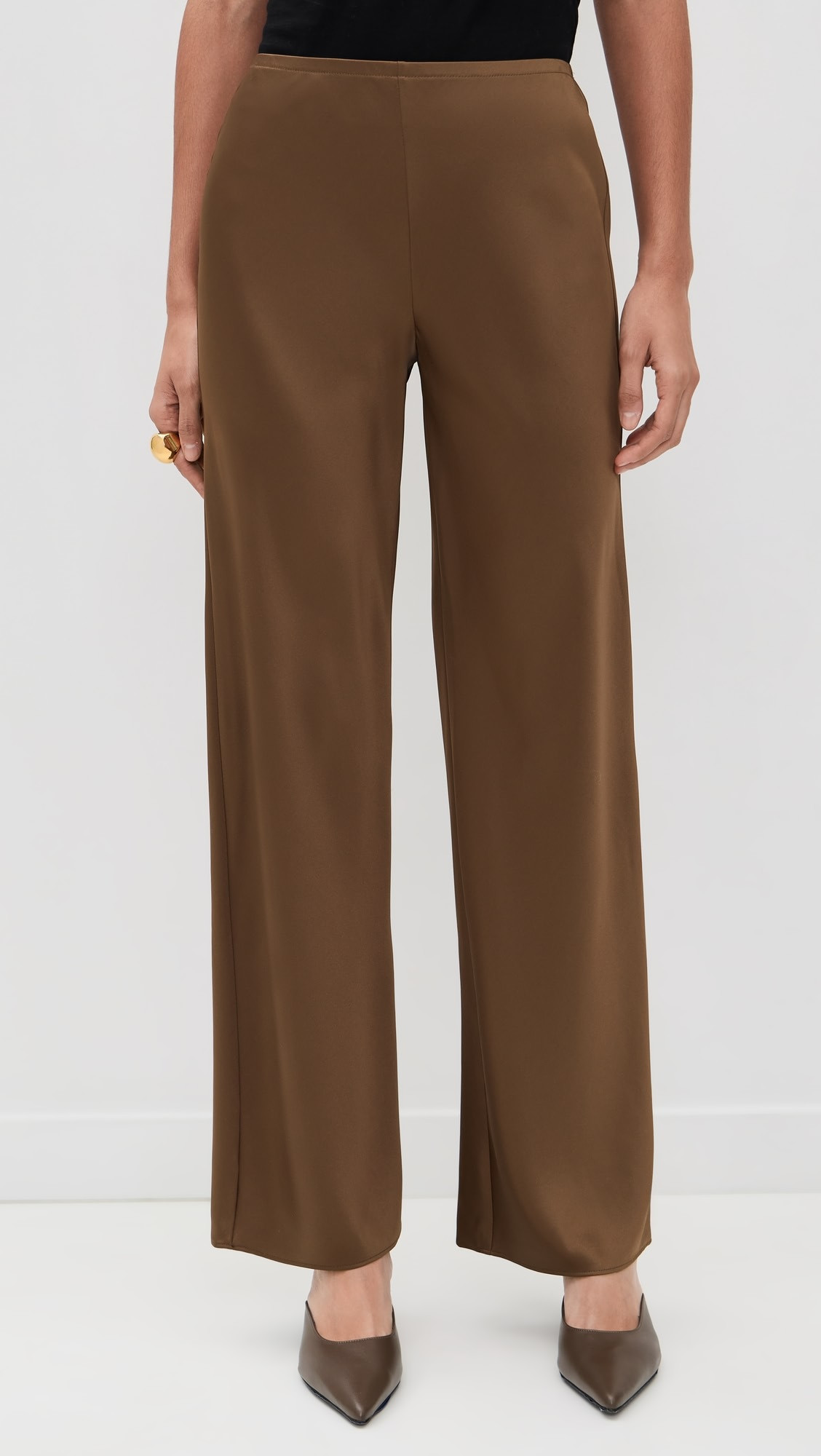 Gale Satin Mid Rise Bias Pants | Shopbop