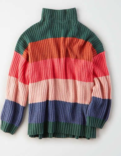 AE Mock Neck Oversized Sweater | American Eagle Outfitters (US & CA)