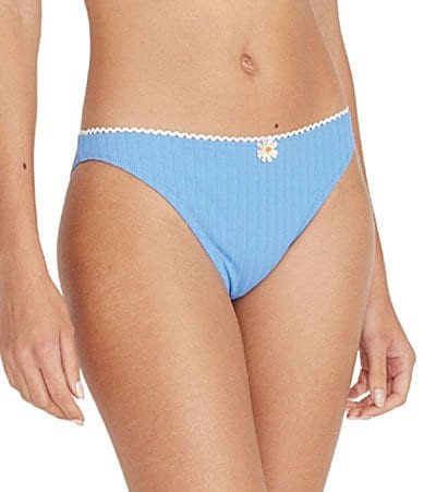 SOLID STRIPED Daphne Ribbed Midrise Swim Bottom - S | Dillard's