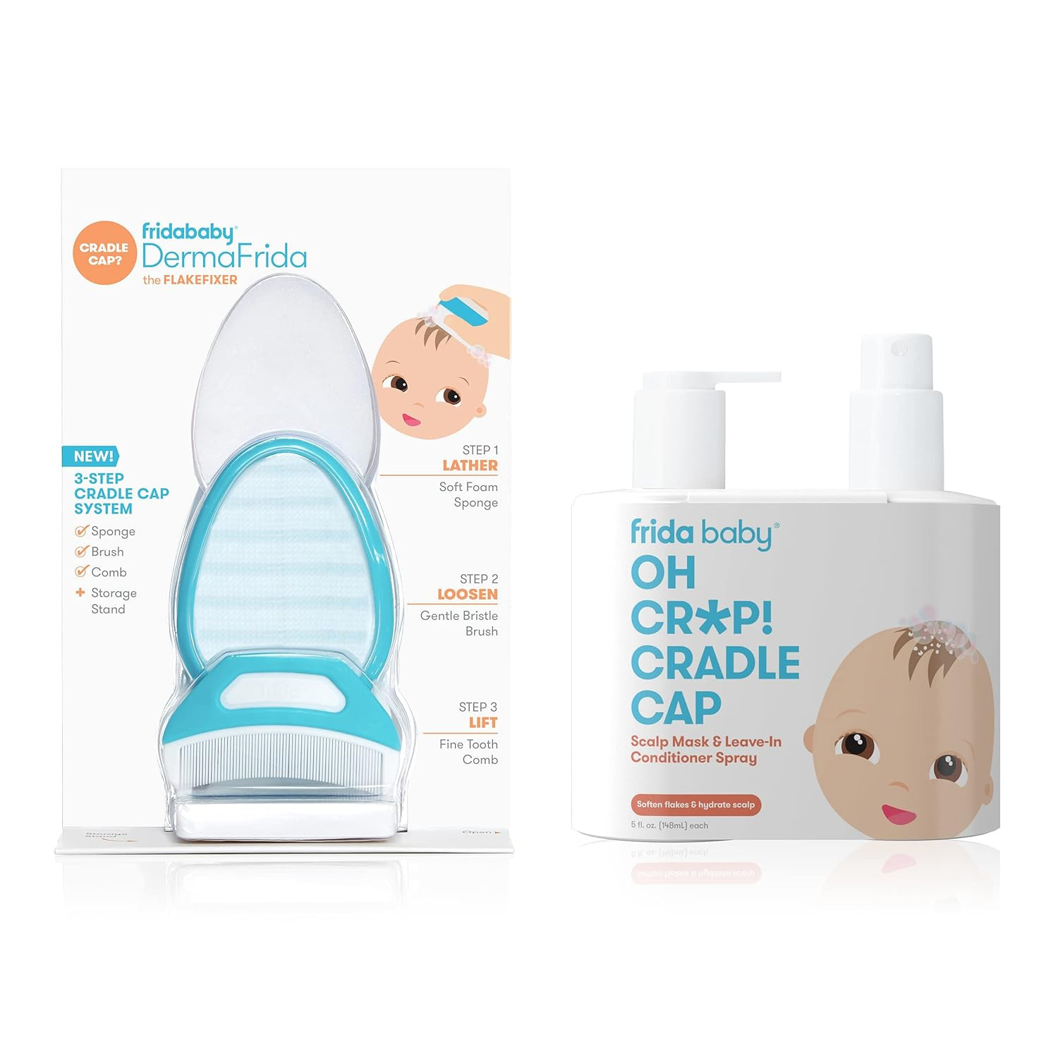 The 3-Step Cradle Cap System with Scalp Spray + Scalp Mask by Fridababy | Amazon (US)