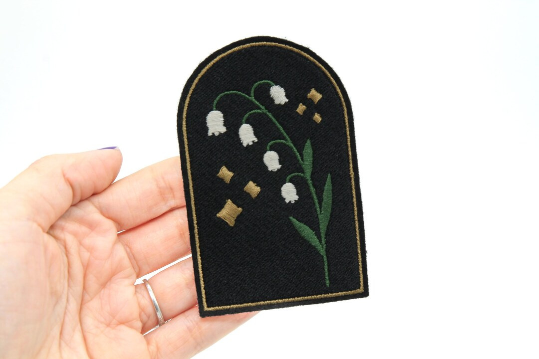 Lily of the Valley Flowers Iron on Embroidered Patch - Etsy | Etsy (US)
