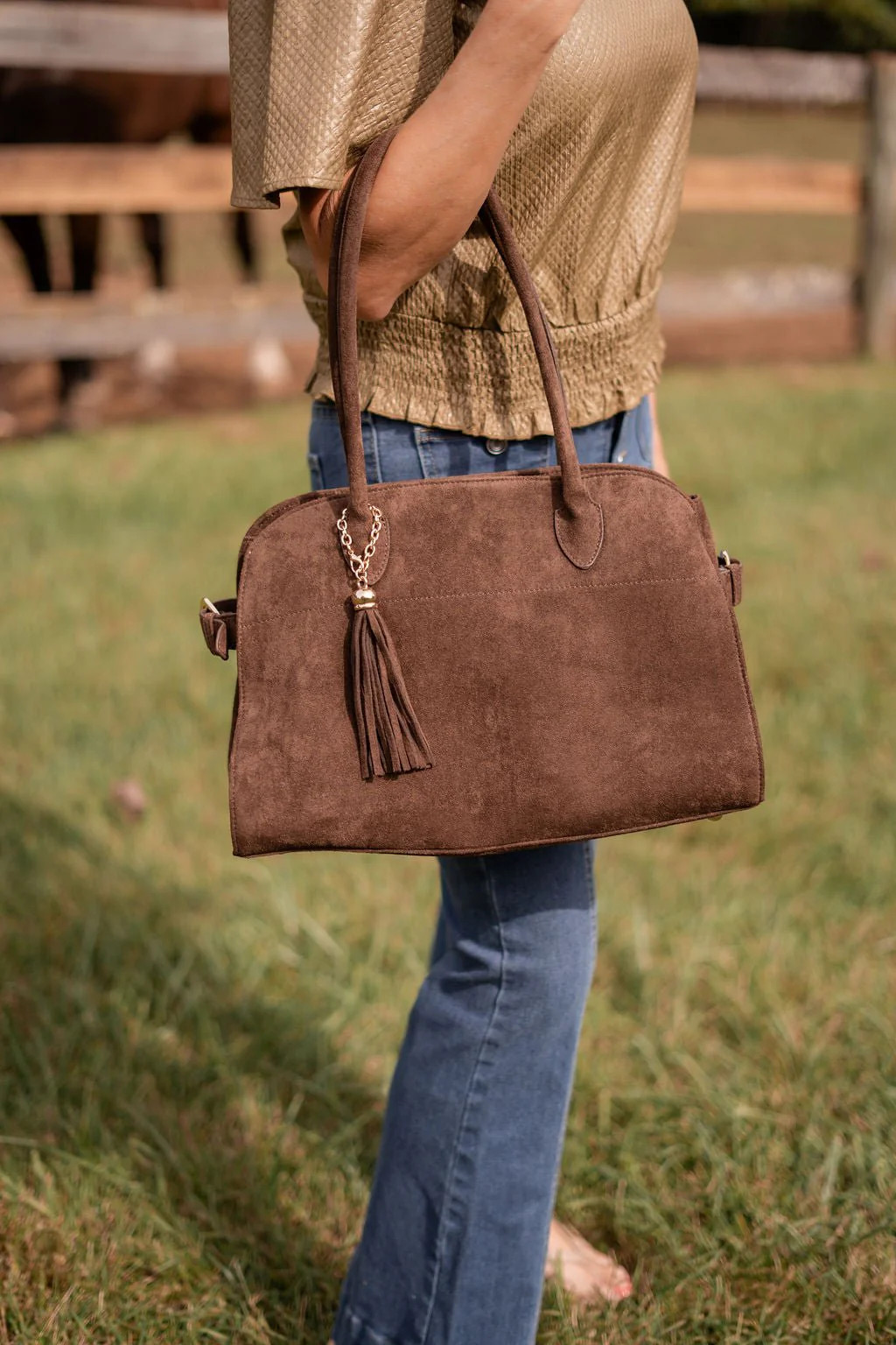 Megan - Faux Suede Medicine Bag | Lisi Lerch Inc