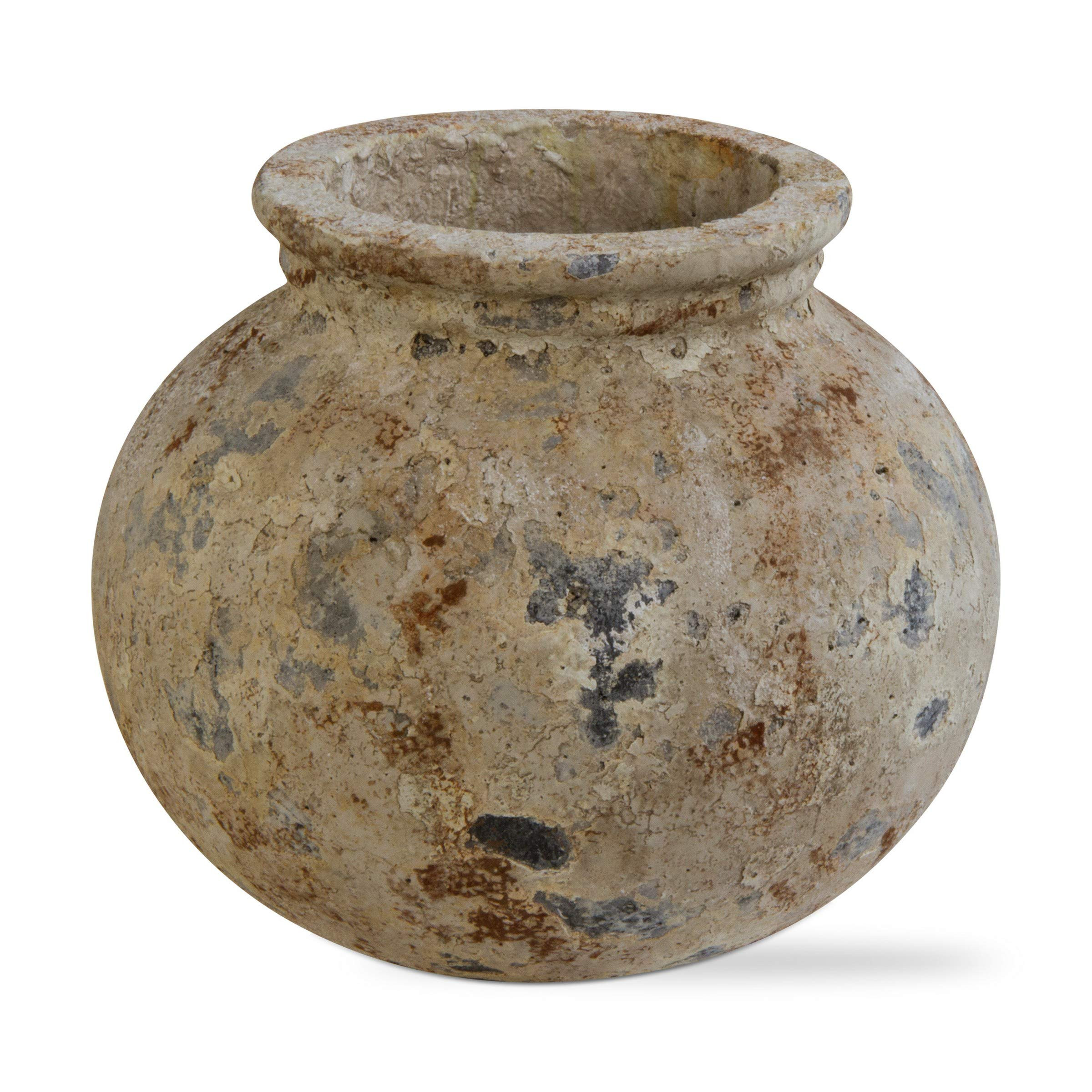 tag Villa Rustic Decor Decoration Vase Small 10.25inLx10.25inWx9inH Antique White | Amazon (US)