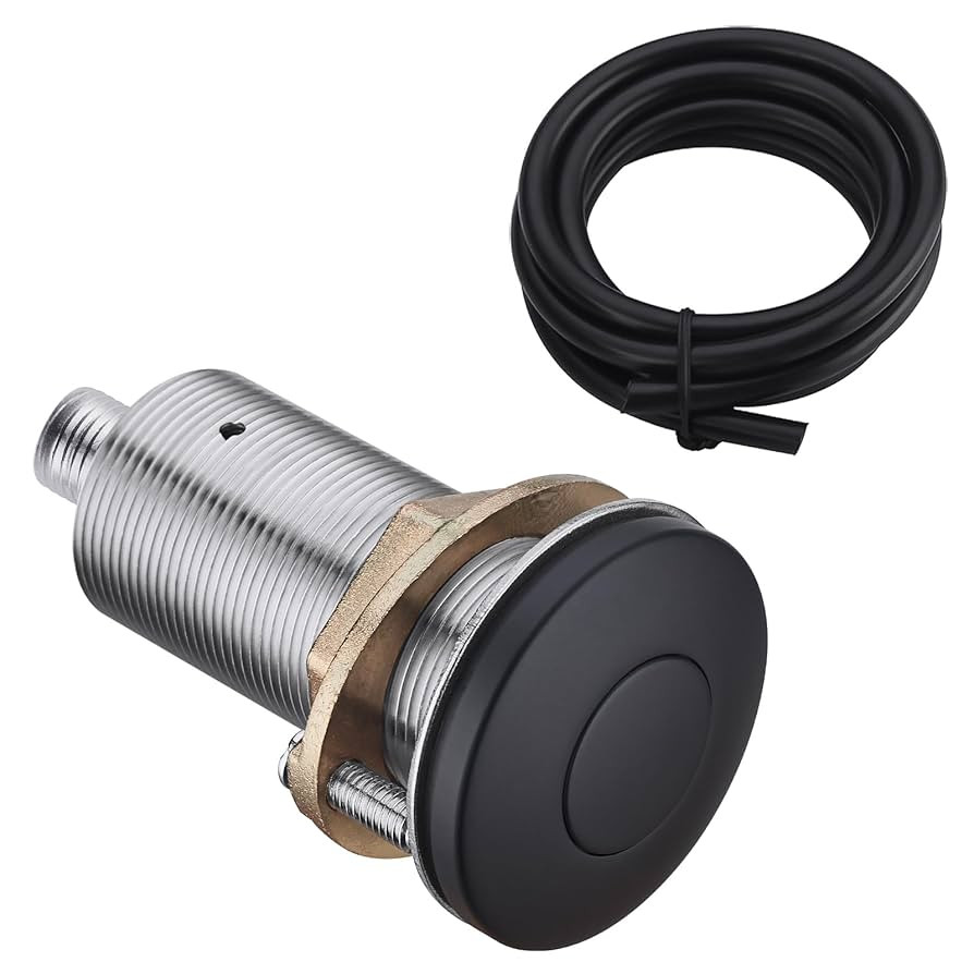 BESTILL Sink Top Garbage Disposal Air Switch Button with Air Hose, Matte Black Stainless Steel Lo... | Amazon (US)