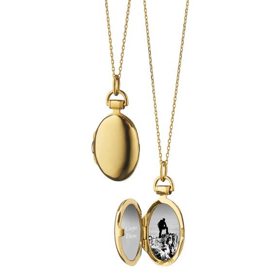 "Anna" Petite 18K Gold Locket Necklace | Monica Rich Kosann | Monica Rich Kosann