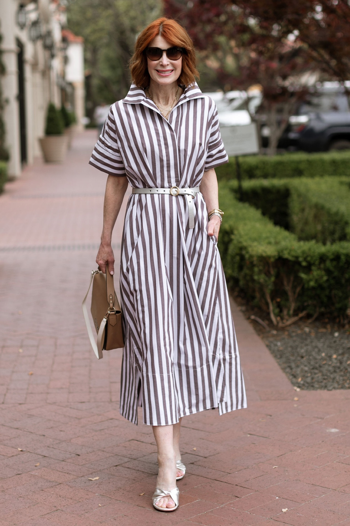 banana republic rhyah poplin maxi dress BANANA REPUBLIC GREEN STRIPED SHIRTDRESS